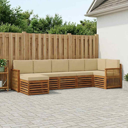 Outdoor-Sofagarnitur 6 stk. Natur