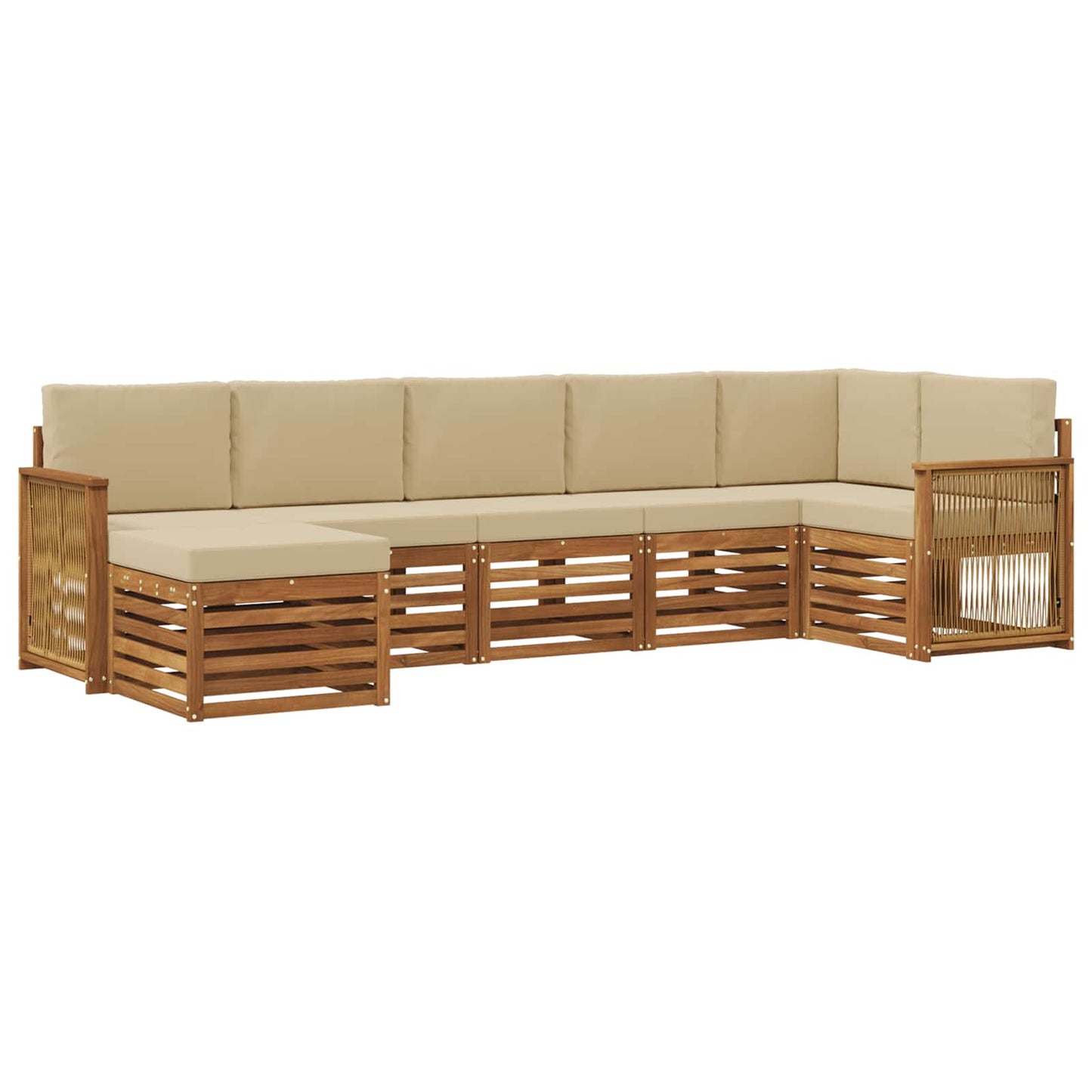 Outdoor-Sofagarnitur 6 stk. Natur