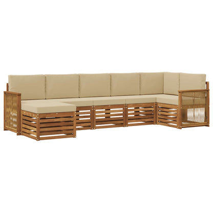 Outdoor-Sofagarnitur 6 stk. Natur