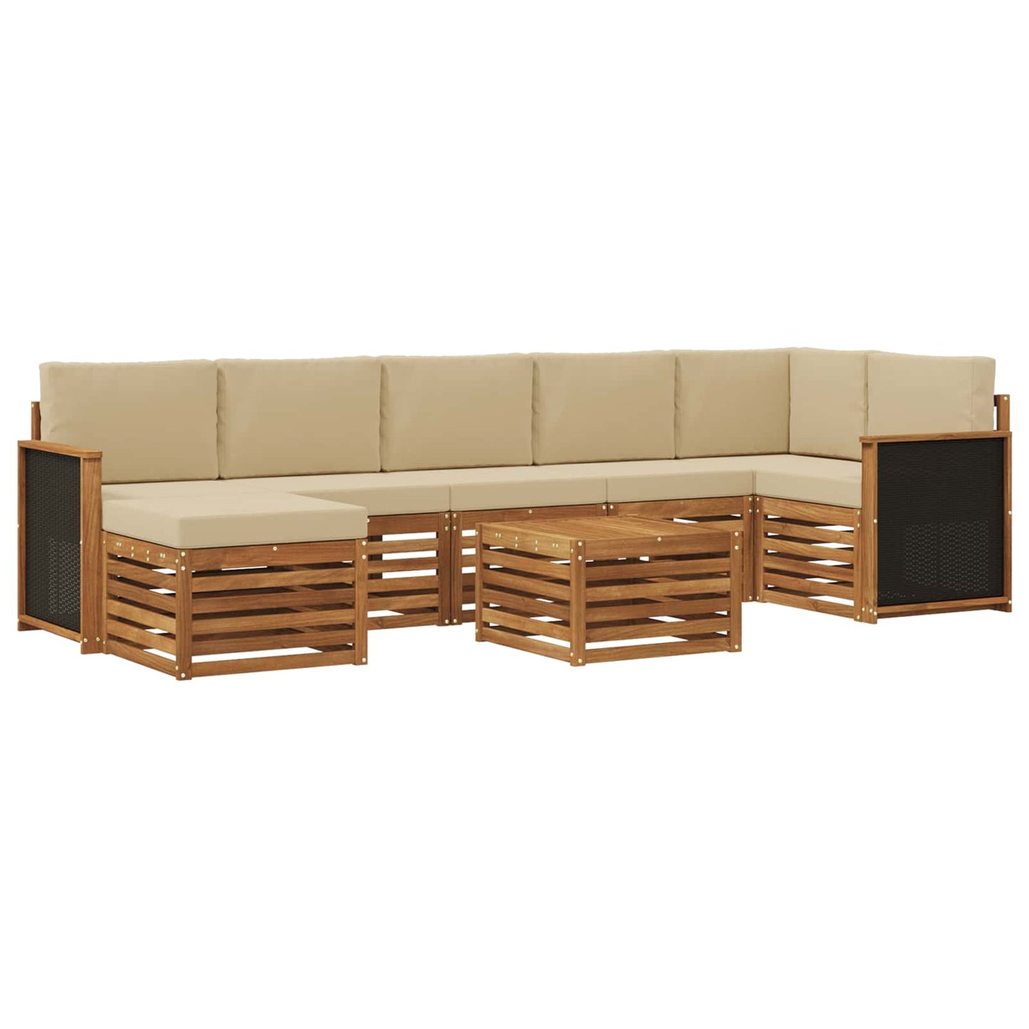 Outdoor-Sofagarnitur 7 stk. Natur