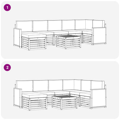 Outdoor-Sofagarnitur 7 stk. Natur und Anthrazit
