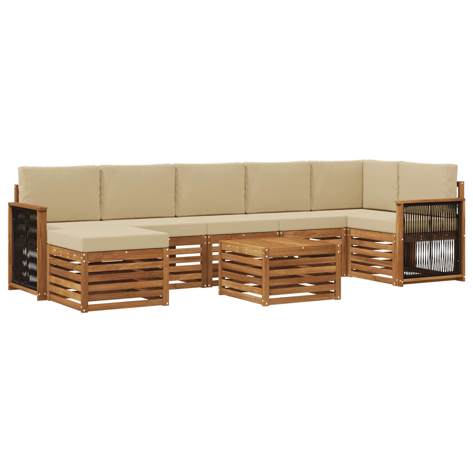Outdoor-Sofagarnitur 7 stk. Natur
