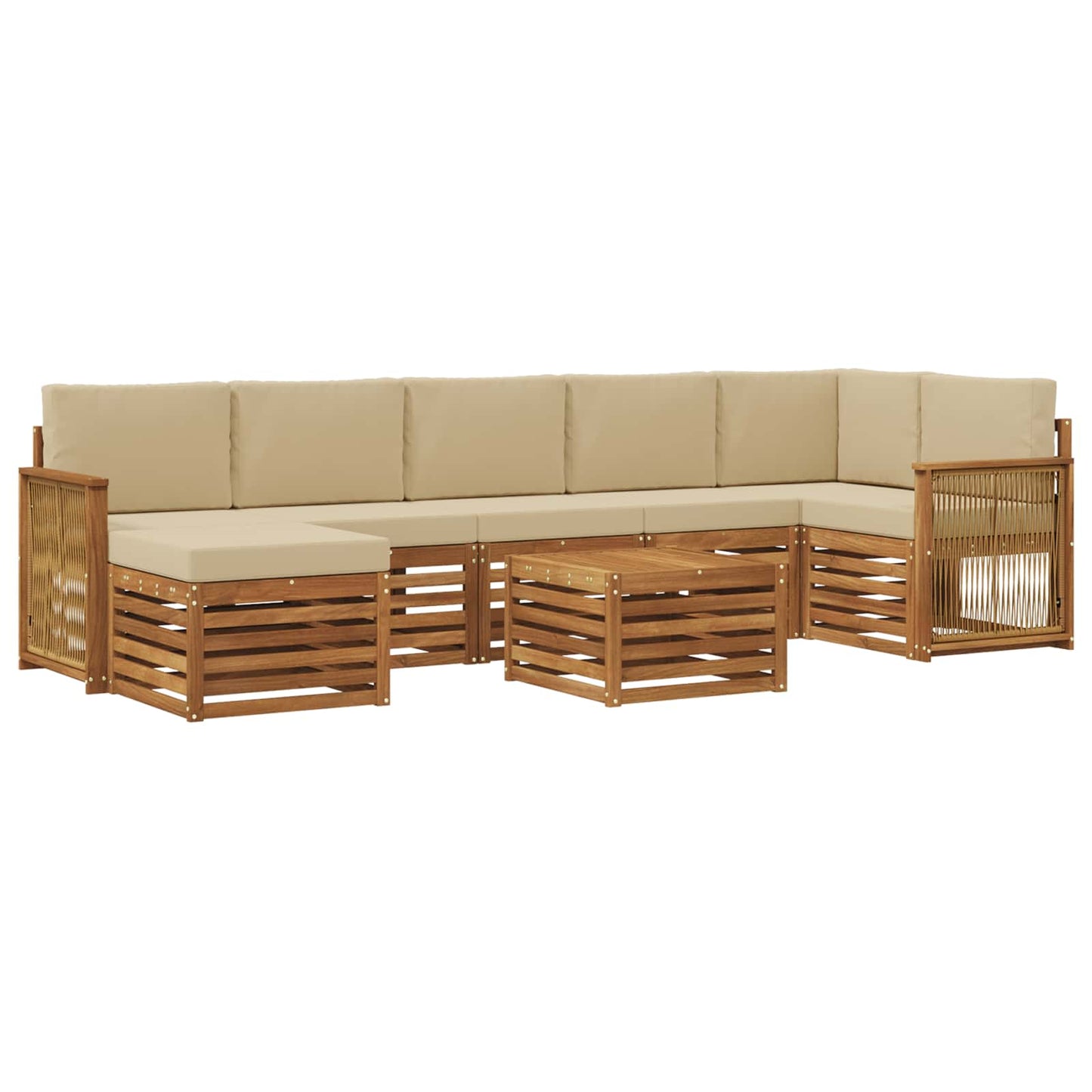 Outdoor-Sofagarnitur 7 stk. Natur