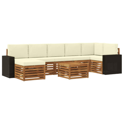 Outdoor-Sofagarnitur 8 stk. Natur und Creme