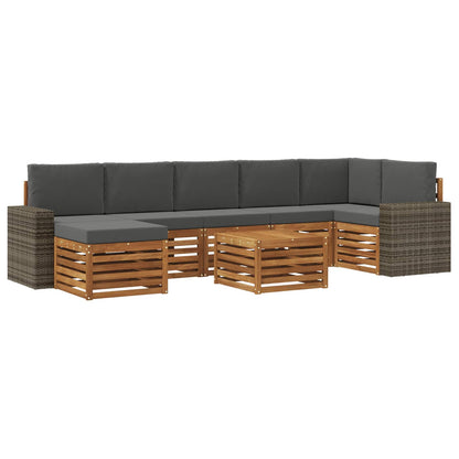 Outdoor-Sofagarnitur 8 stk. Natur und Anthrazit