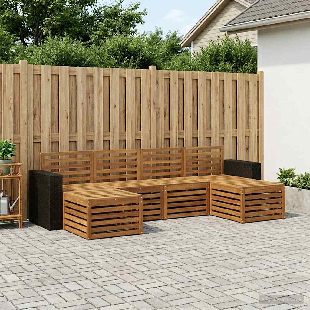 Outdoor-Sofagarnitur 6 stk. Natur Massivholz Akazie