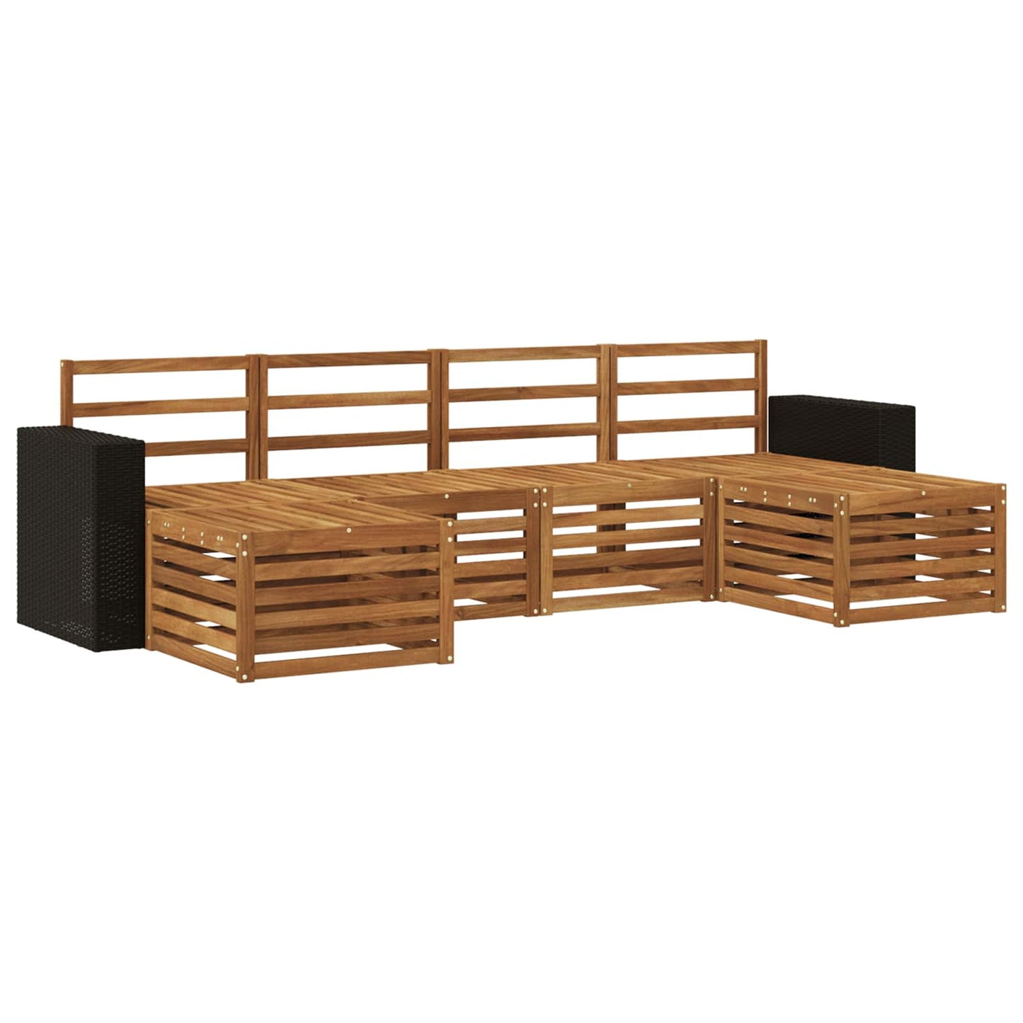 Outdoor-Sofagarnitur 6 stk. Natur Massivholz Akazie