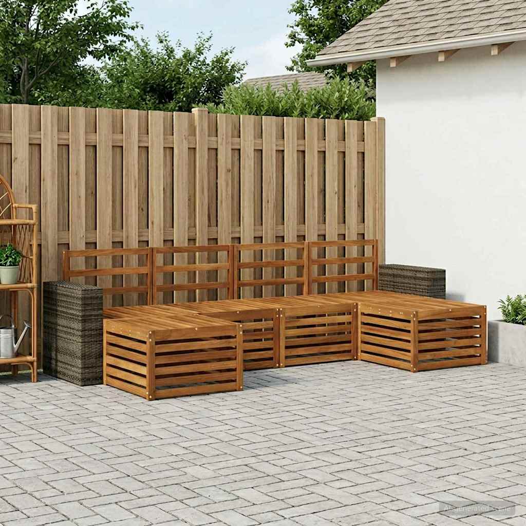 Outdoor-Sofagarnitur 6 stk. Natur Massivholz Akazie