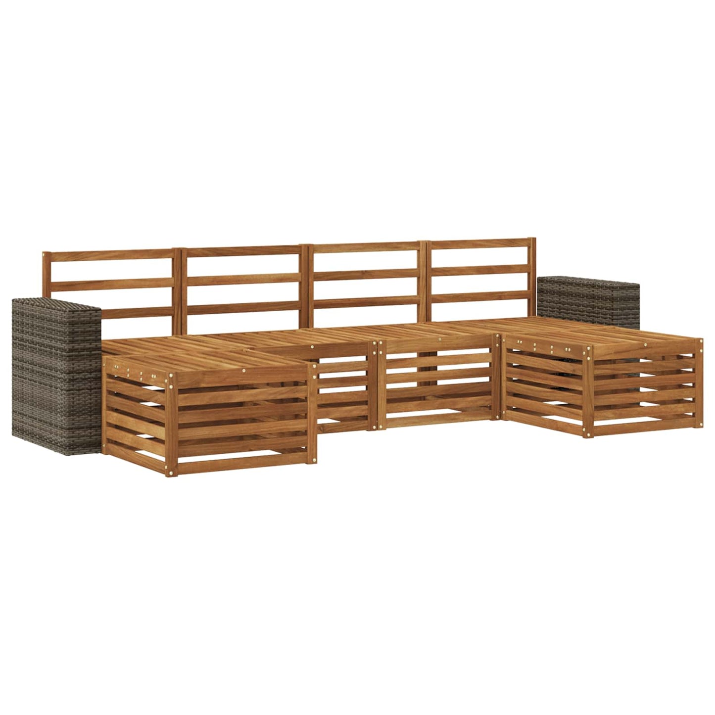 Outdoor-Sofagarnitur 6 stk. Natur Massivholz Akazie