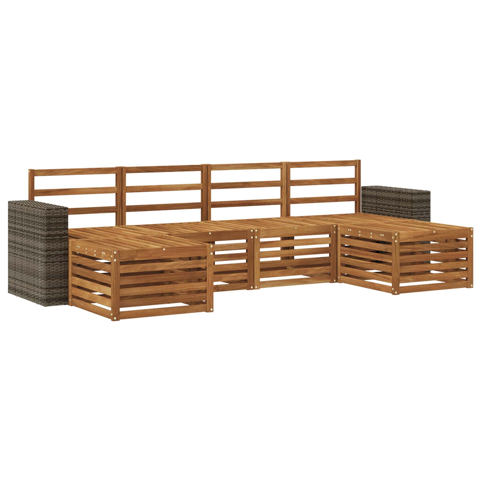 Outdoor-Sofagarnitur 6 stk. Natur Massivholz Akazie