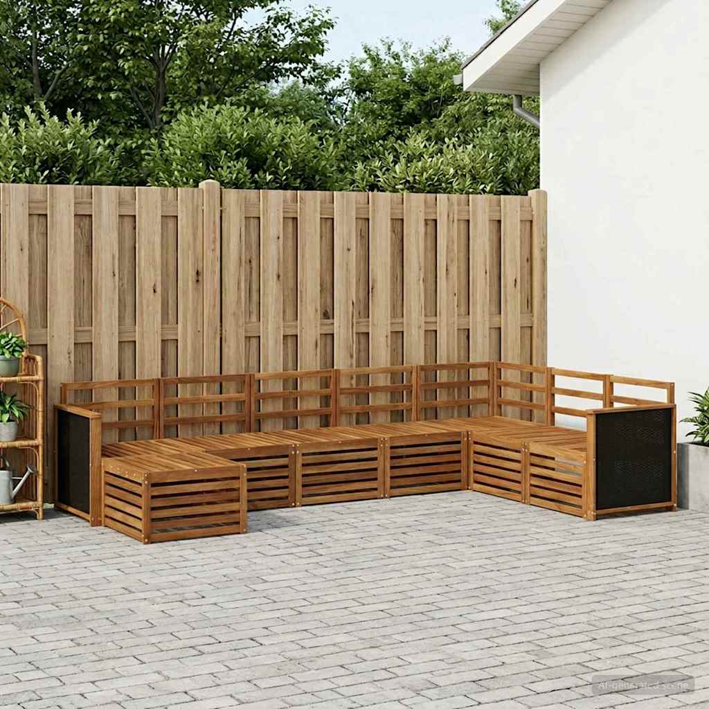 Outdoor-Sofagarnitur 6 pcs Natur Massivholz Akazie