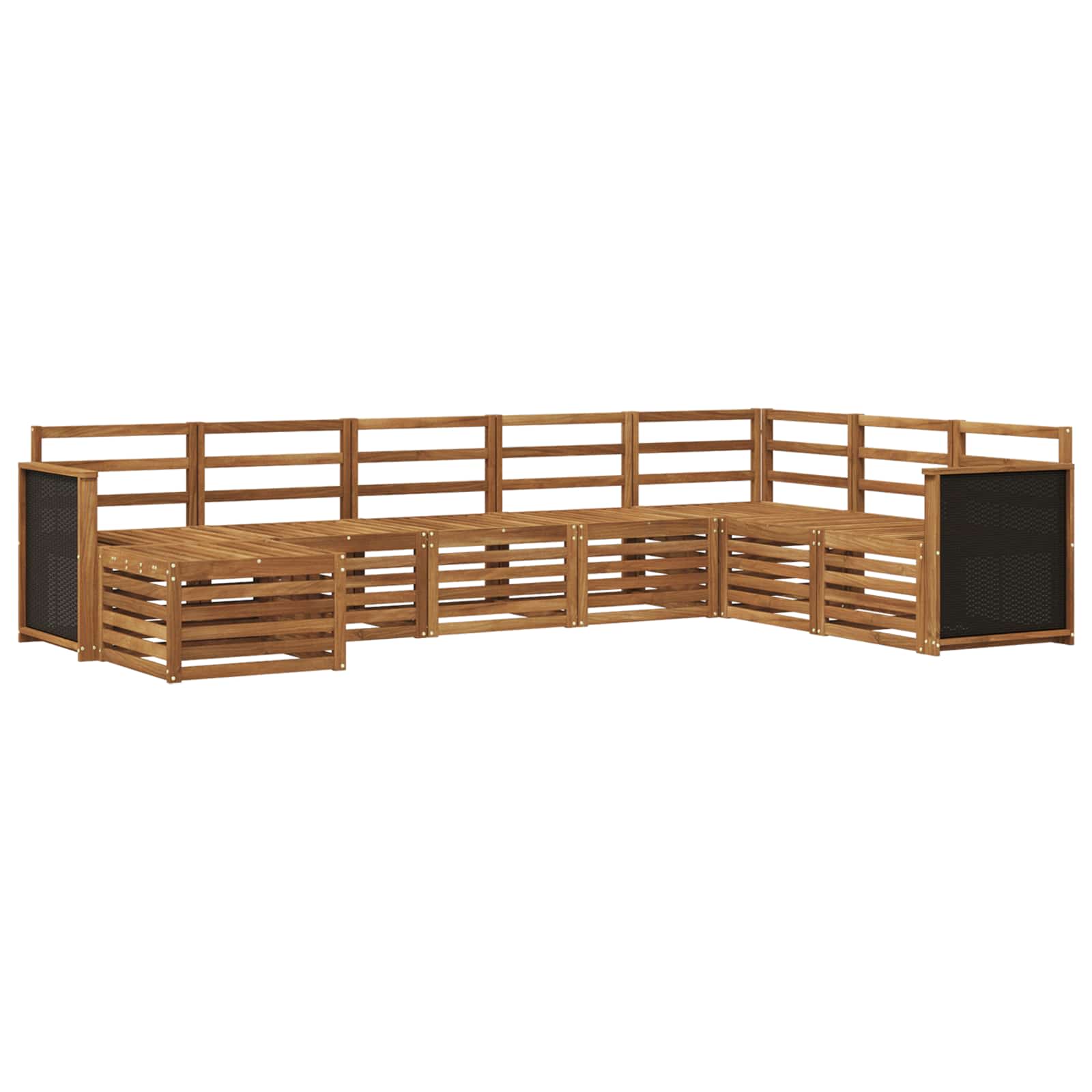 Outdoor-Sofagarnitur 6 pcs Natur Massivholz Akazie