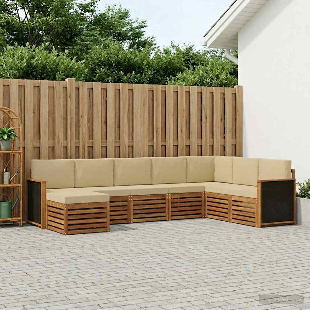 Outdoor-Sofagarnitur 8 stk. Natur