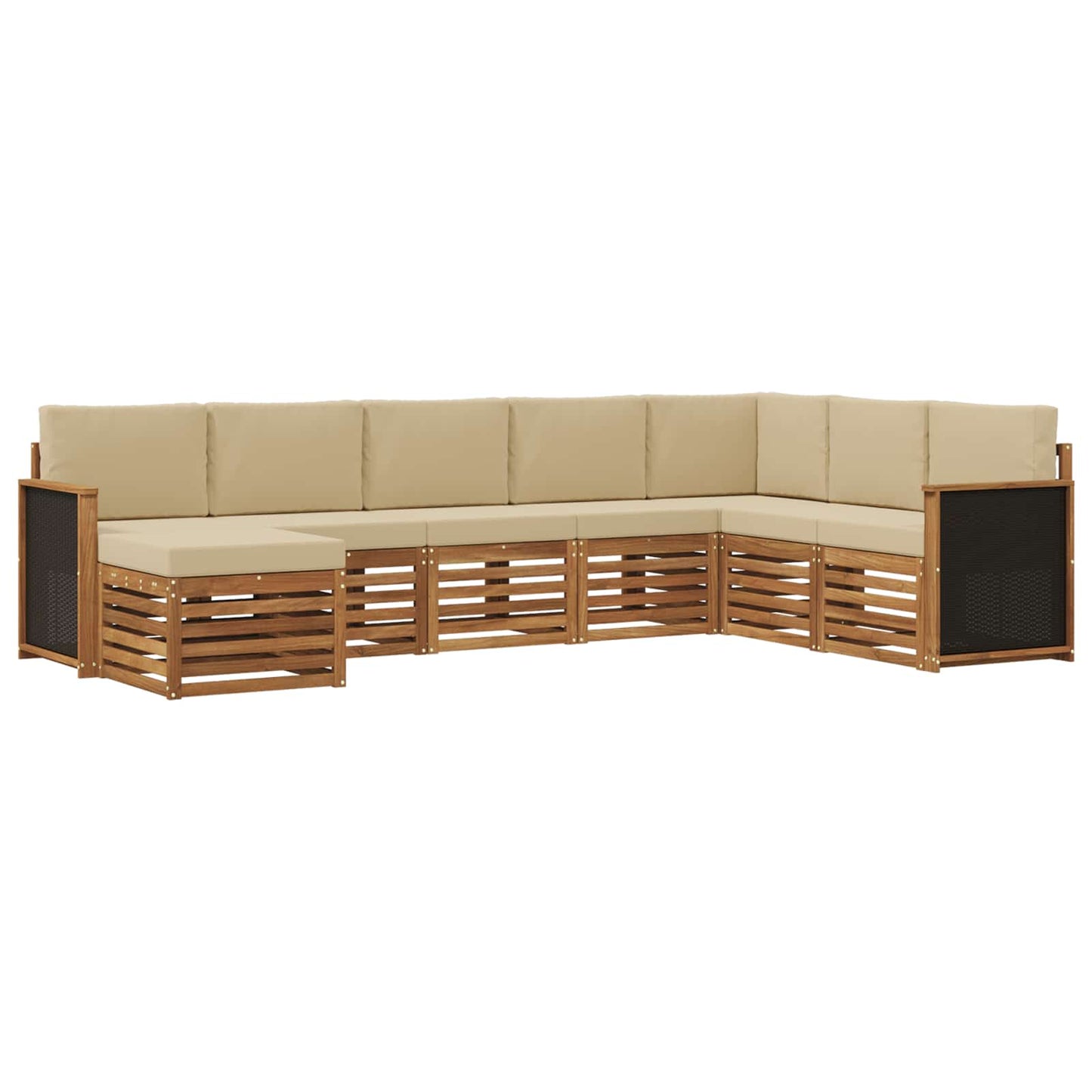Outdoor-Sofagarnitur mit Kissen 6 pcs Natur