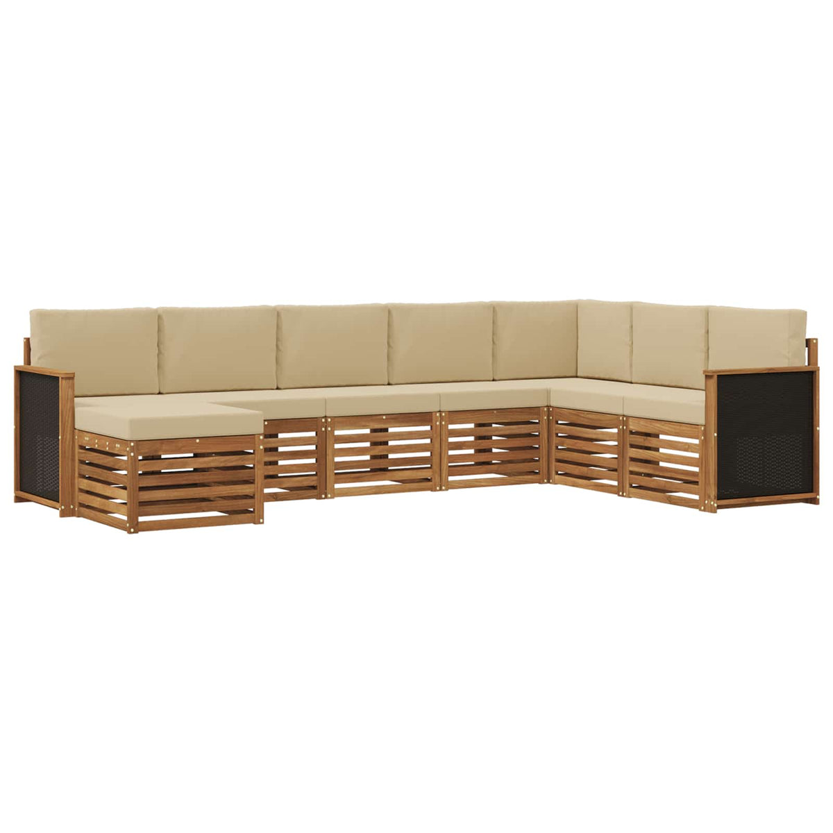 Outdoor-Sofagarnitur 8 stk. Natur