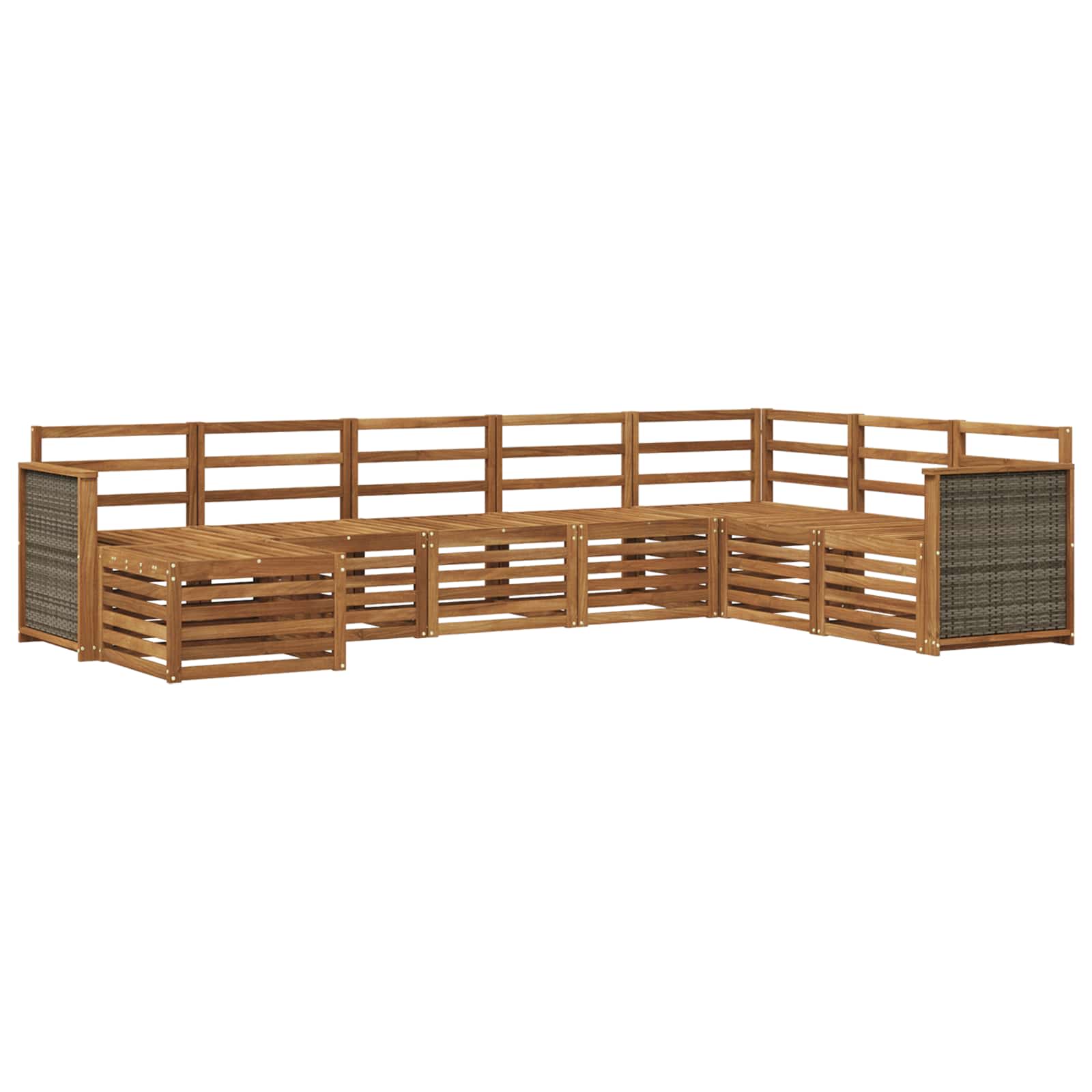 Outdoor-Sofagarnitur 6 pcs Natur Massivholz Akazie