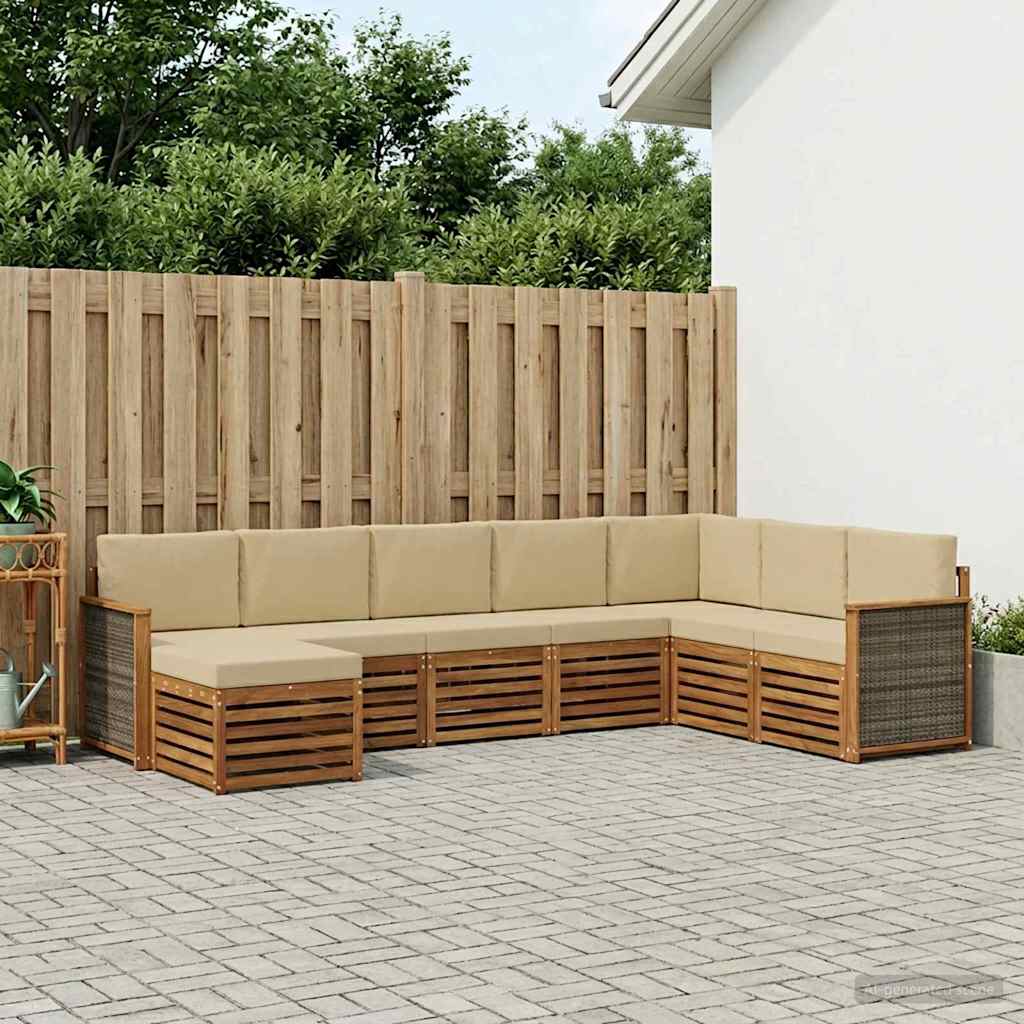 Outdoor-Sofagarnitur 8 stk. Natur