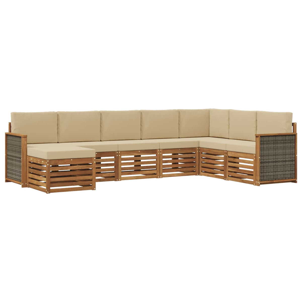 Outdoor-Sofagarnitur 8 stk. Natur