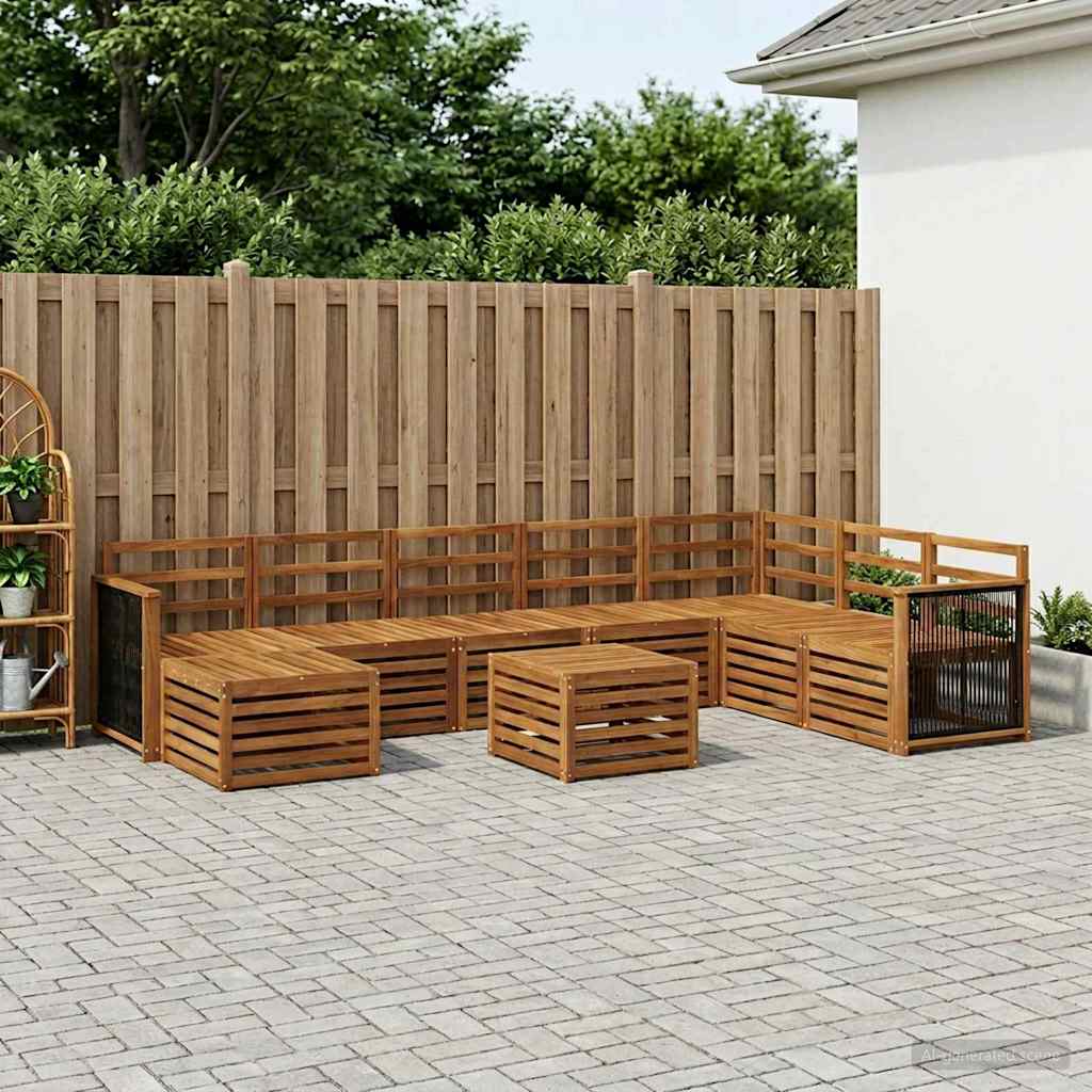 Outdoor-Sofagarnitur 6 pcs Natur Massivholz Akazie