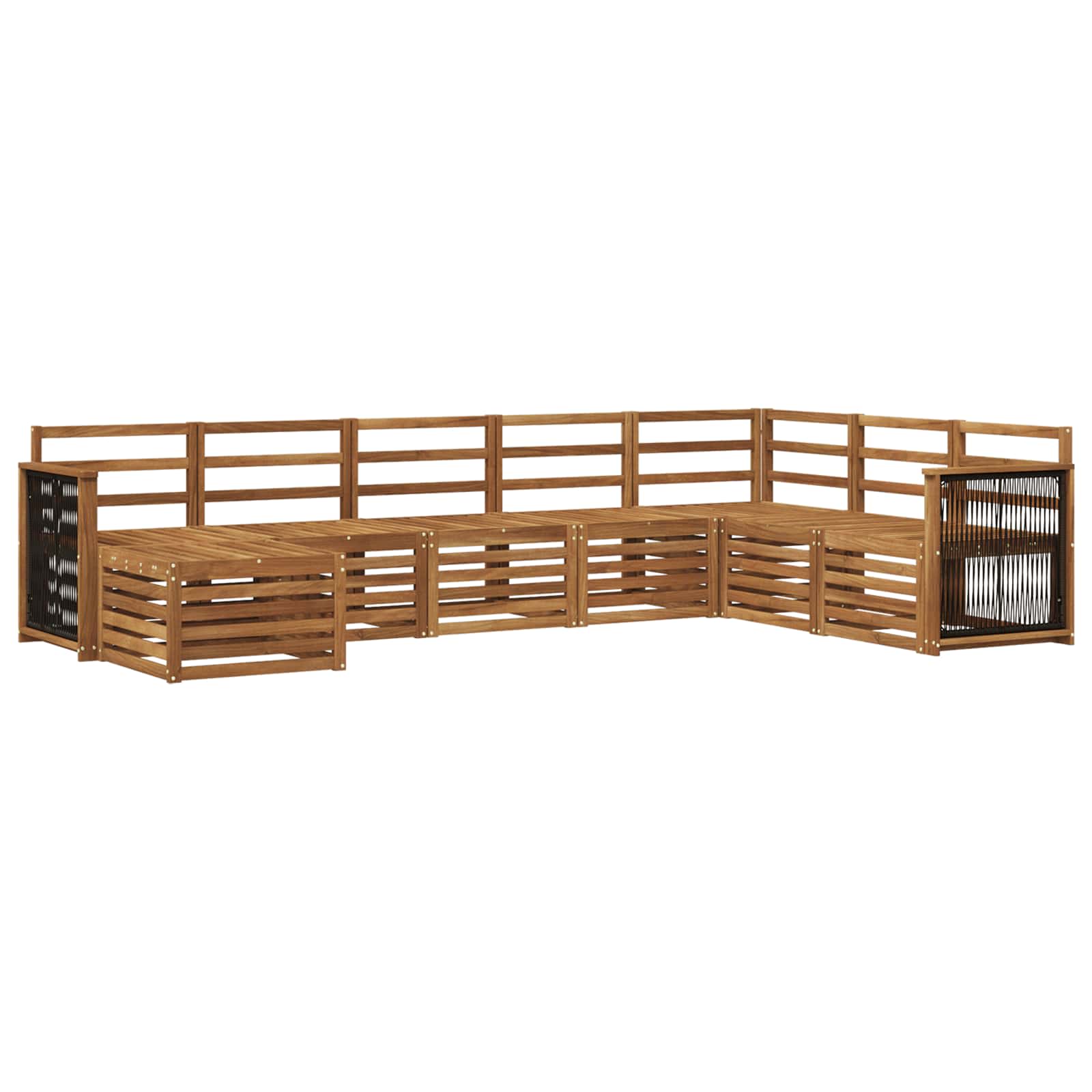 Outdoor-Sofagarnitur 6 pcs Natur Massivholz Akazie