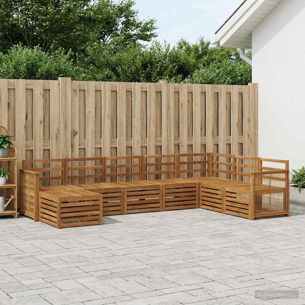 Outdoor-Sofagarnitur 6 pcs Natur Massivholz Akazie
