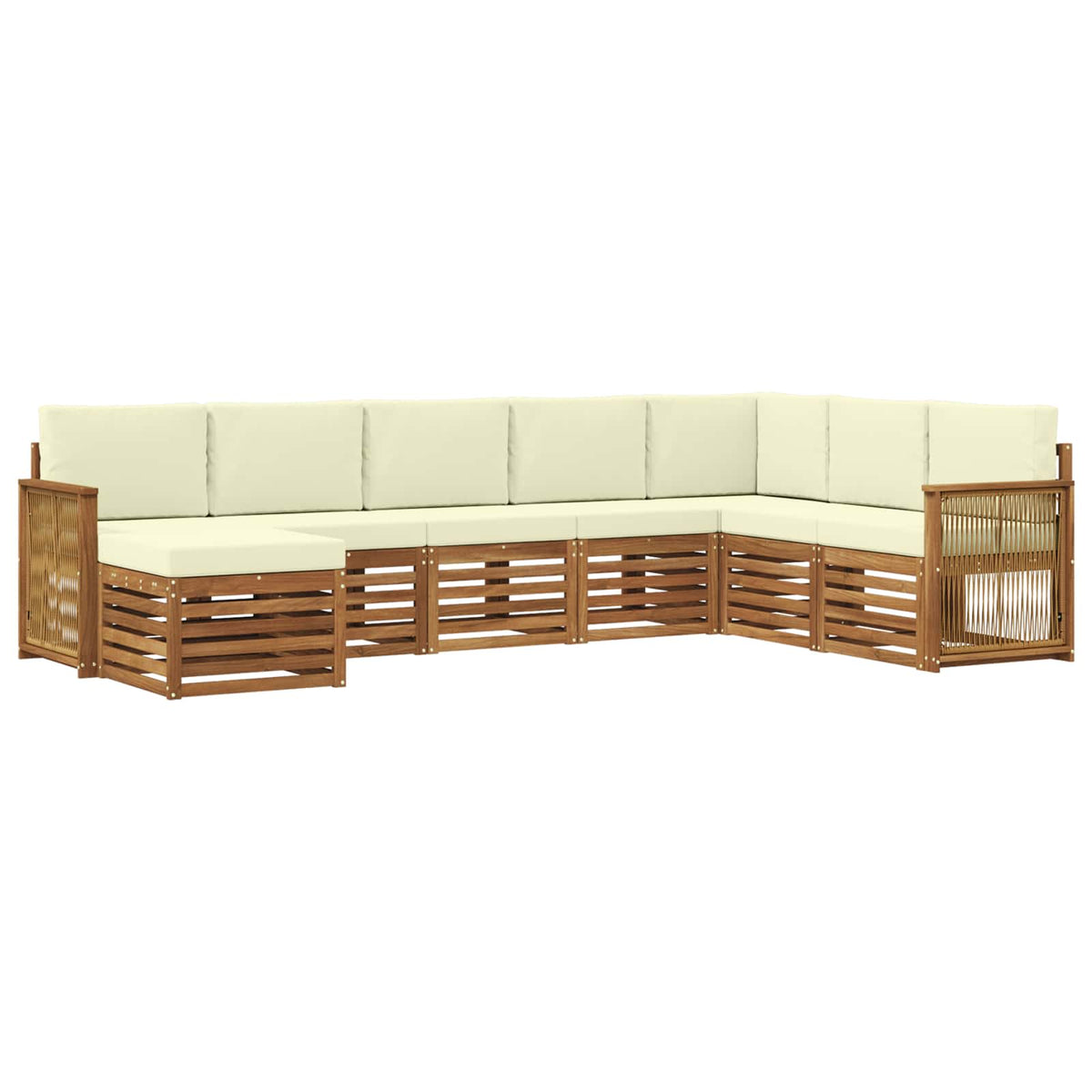 Outdoor-Sofagarnitur 8 stk. Natur und Creme