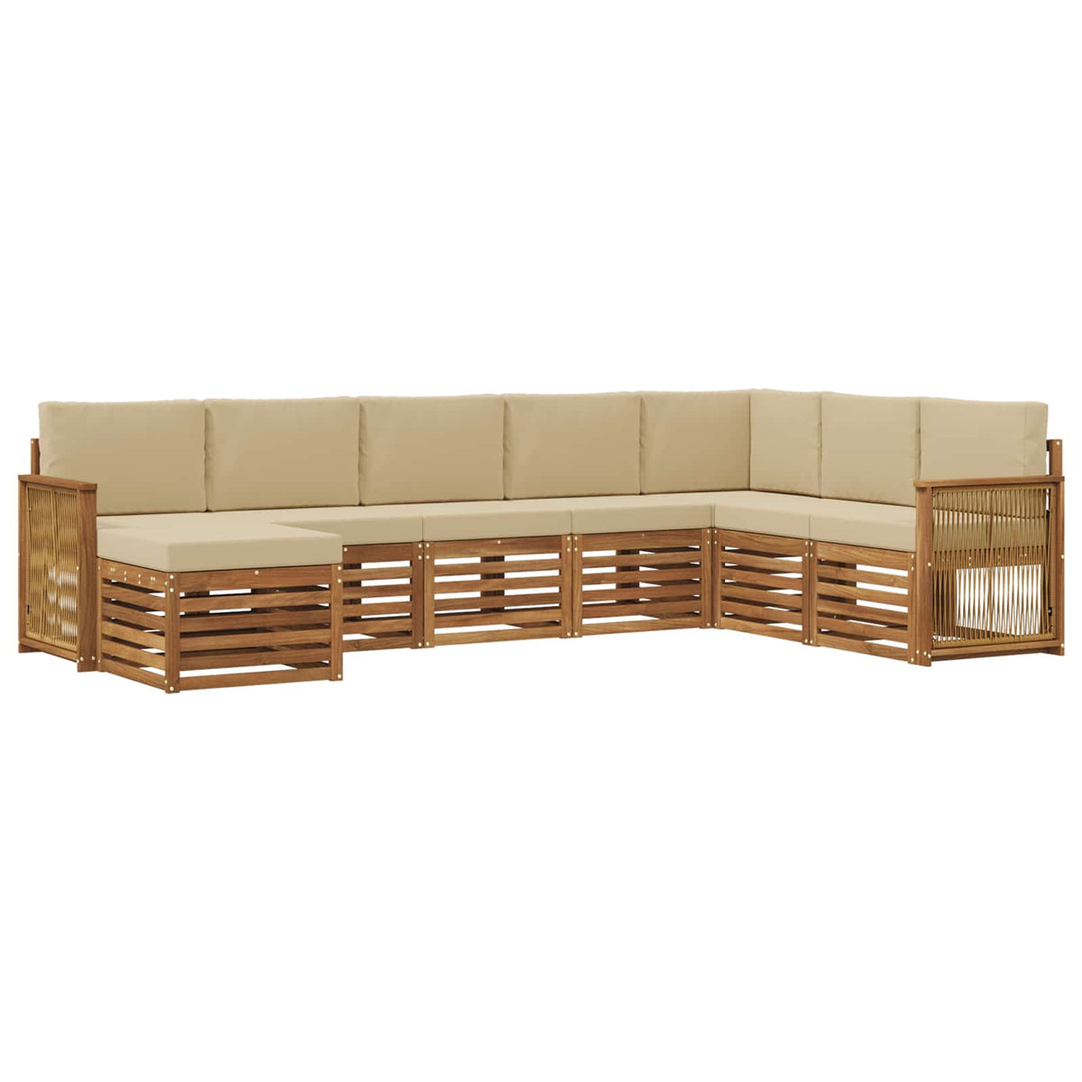 Outdoor-Sofagarnitur 8 stk. Natur