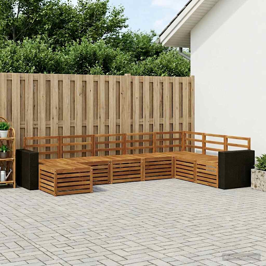 Outdoor-Sofagarnitur 8 pcs Natur Massivholz Akazie