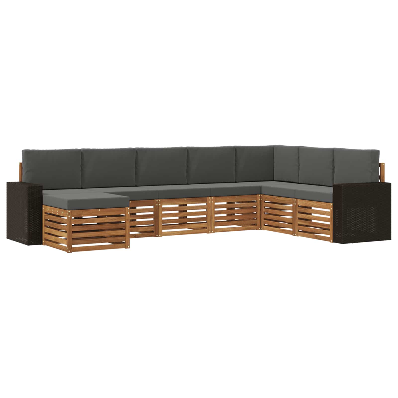 Outdoor-Sofagarnitur 8 stk. Natur und Anthrazit