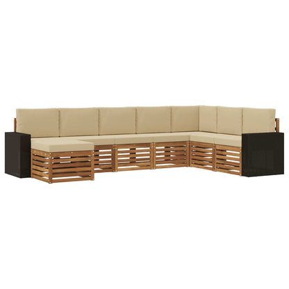 Outdoor-Sofagarnitur 8 stk. Natur und Beige