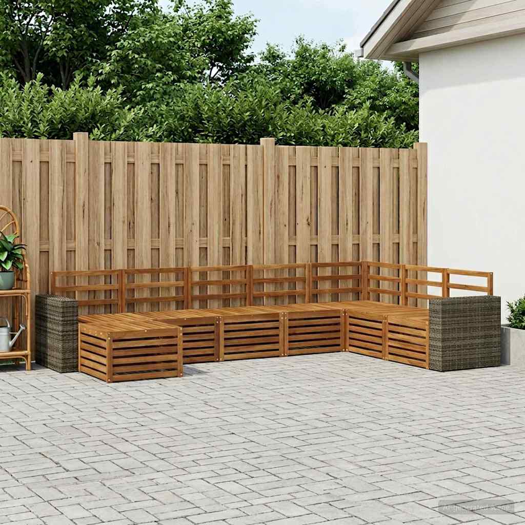Outdoor-Sofagarnitur 8 pcs Natur Massivholz Akazie