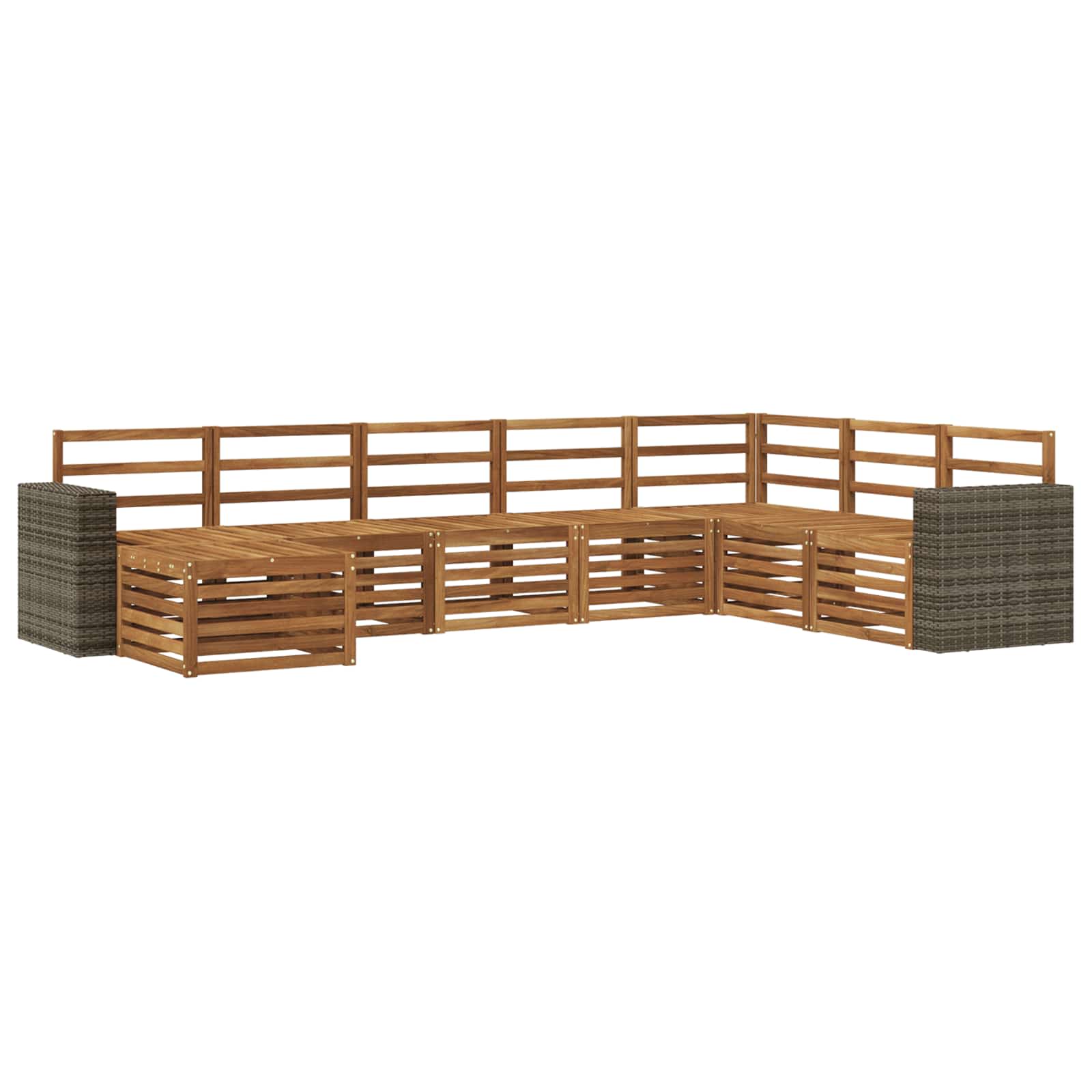 Outdoor-Sofagarnitur 8 pcs Natur Massivholz Akazie
