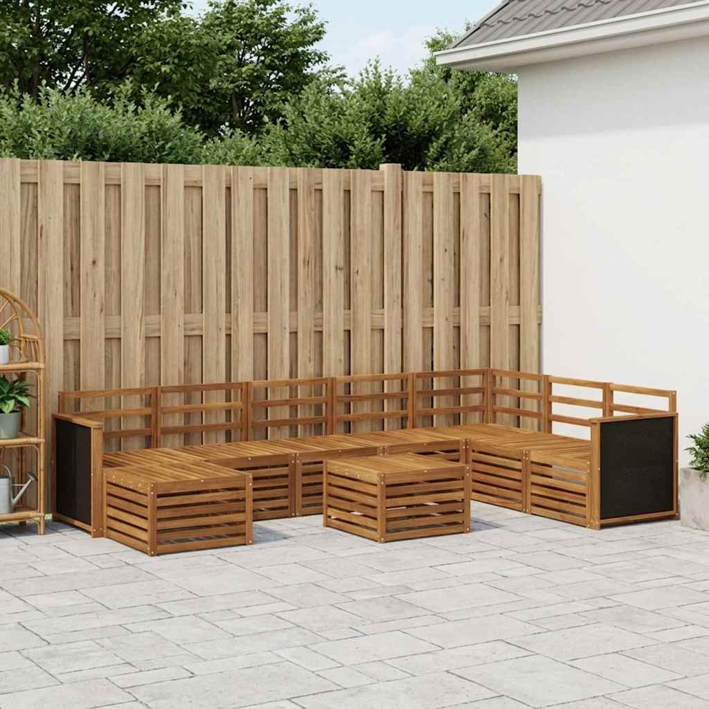 Outdoor-Sofagarnitur 7 pcs Natur Massivholz Akazie