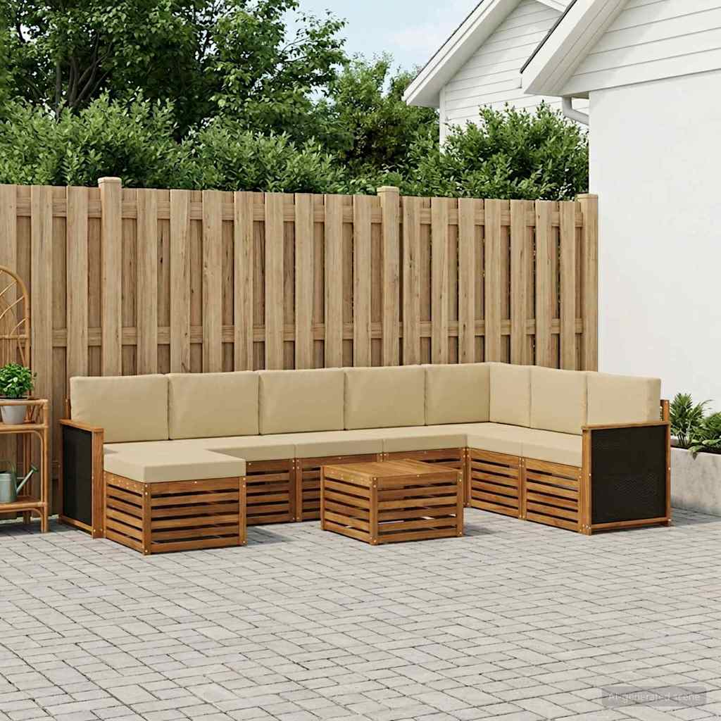 Outdoor-Sofagarnitur 7 stk. Natur
