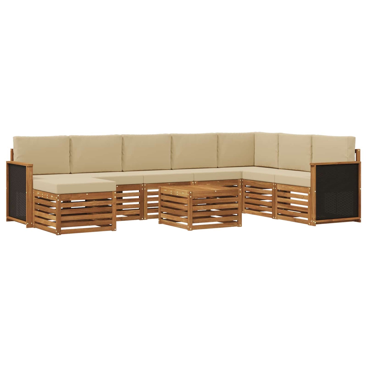 Outdoor-Sofagarnitur 7 stk. Natur