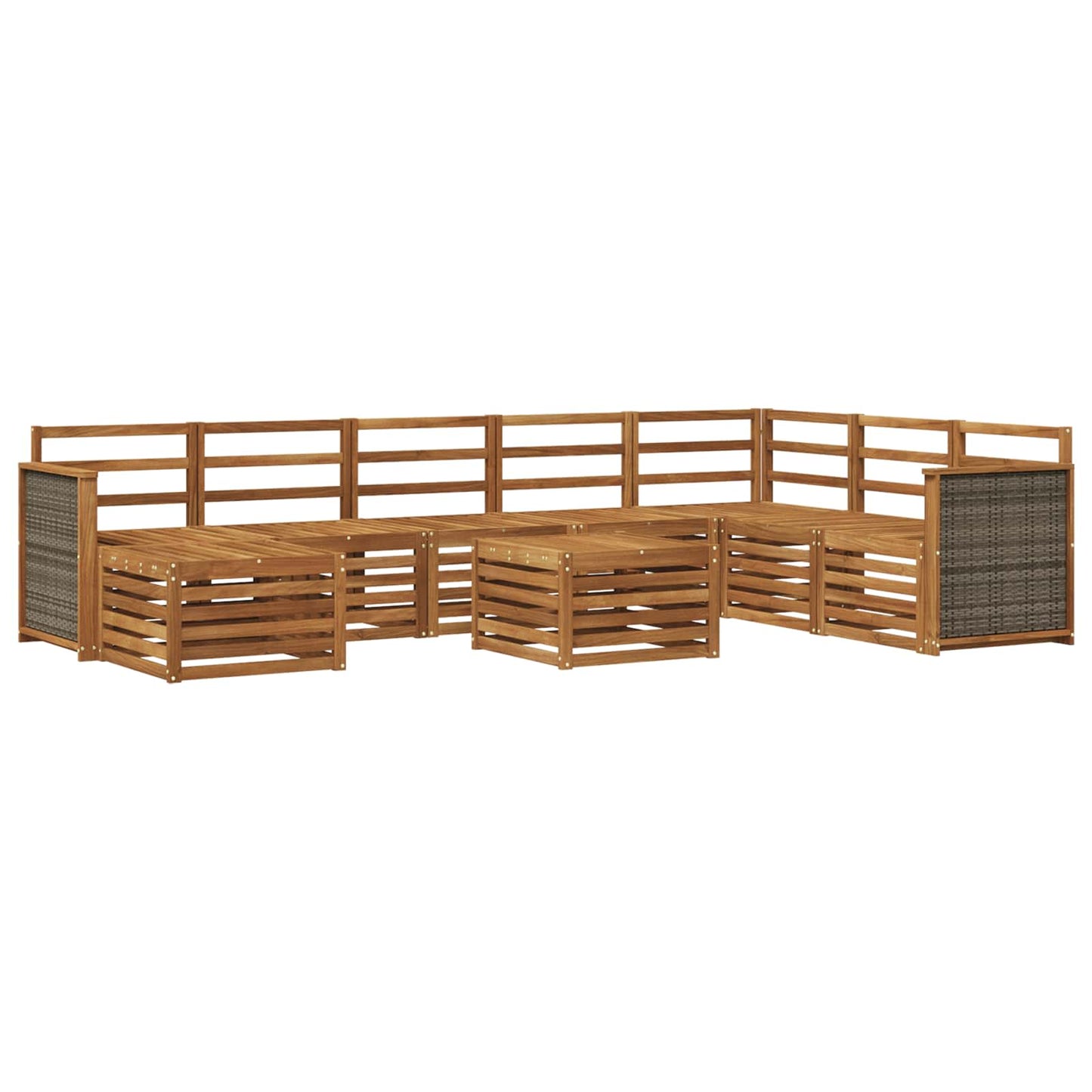 Outdoor-Sofagarnitur 7 pcs Natur Massivholz Akazie