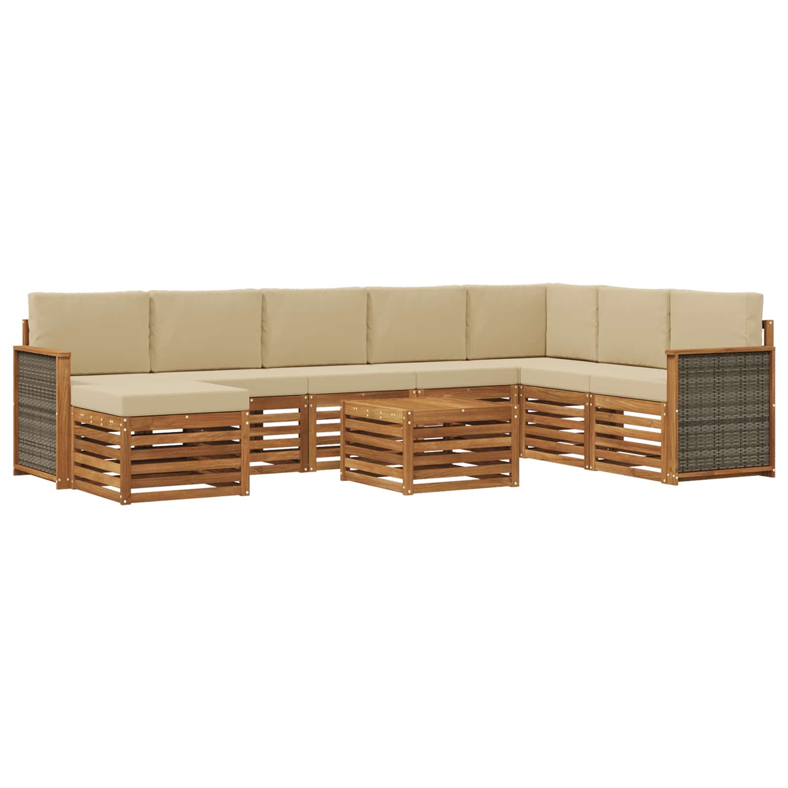 Outdoor-Sofagarnitur 7 stk. Natur