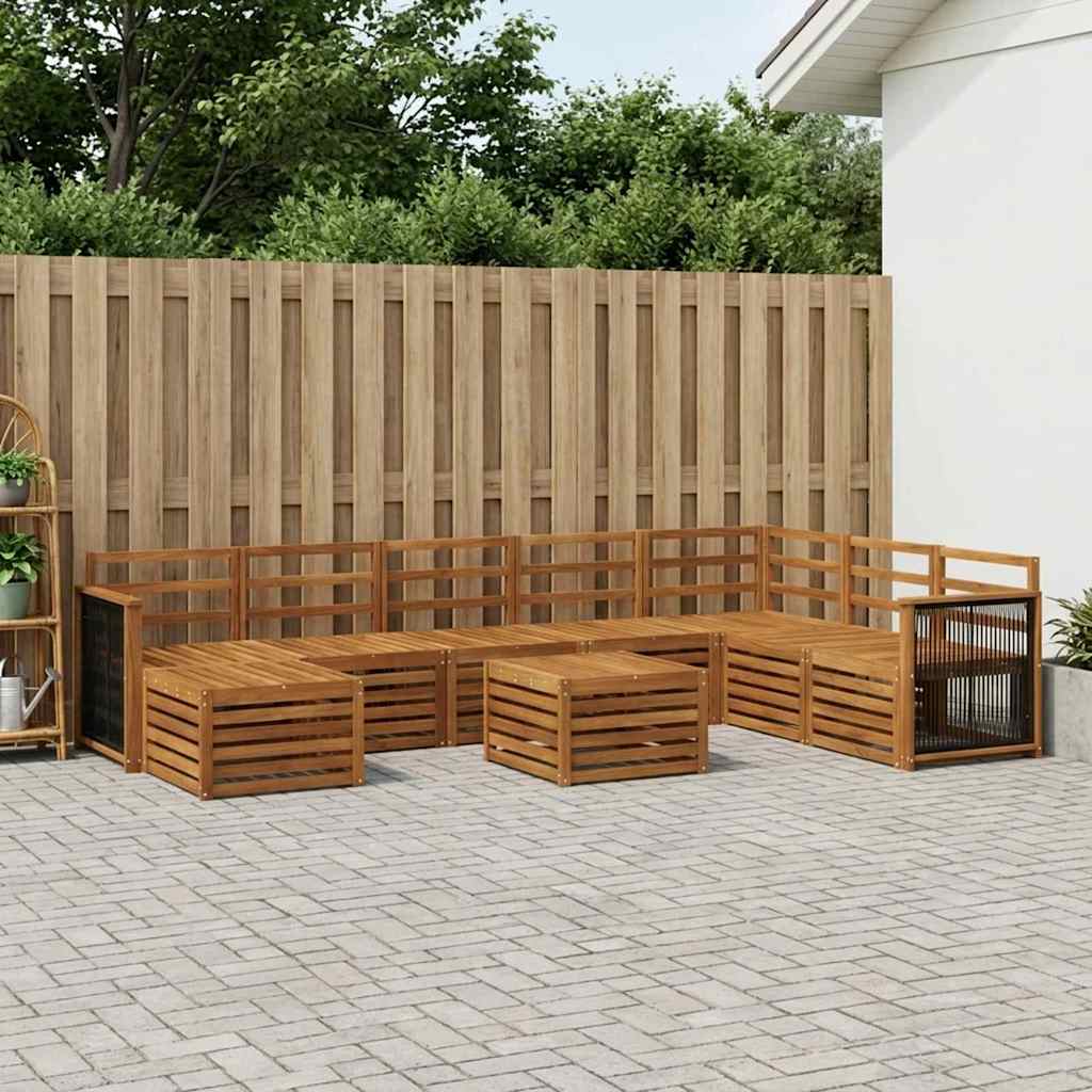 Outdoor-Sofagarnitur 7 pcs Natur Massivholz Akazie