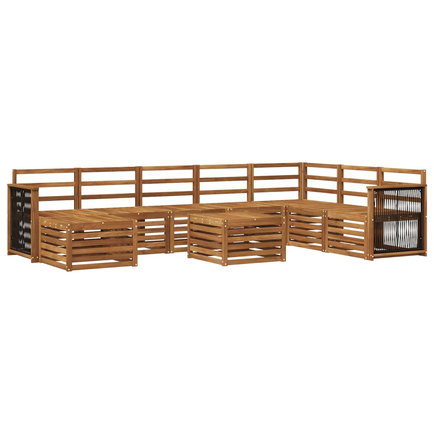 Outdoor-Sofagarnitur 7 pcs Natur Massivholz Akazie