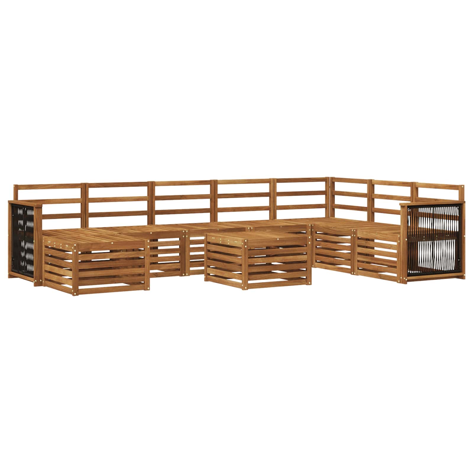 Outdoor-Sofagarnitur 7 pcs Natur Massivholz Akazie