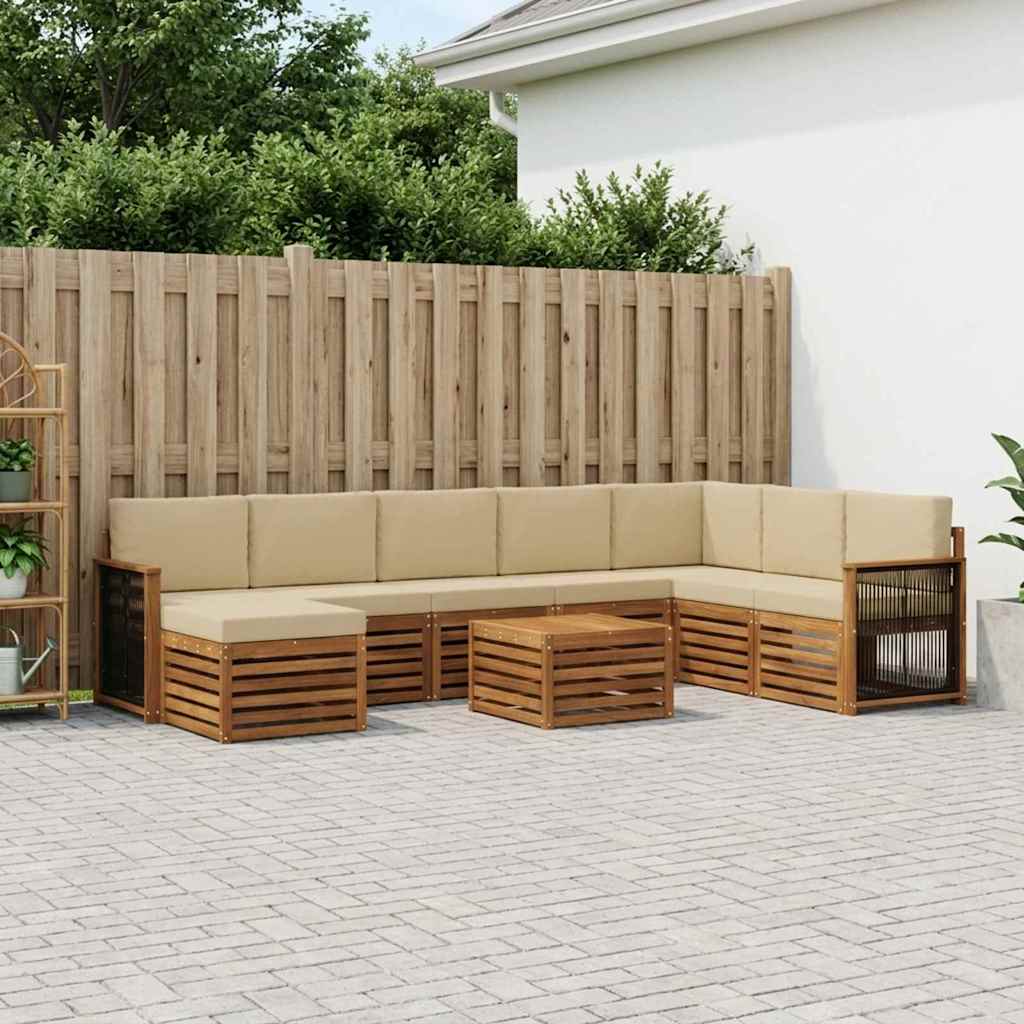 Outdoor-Sofagarnitur 7 stk. Natur