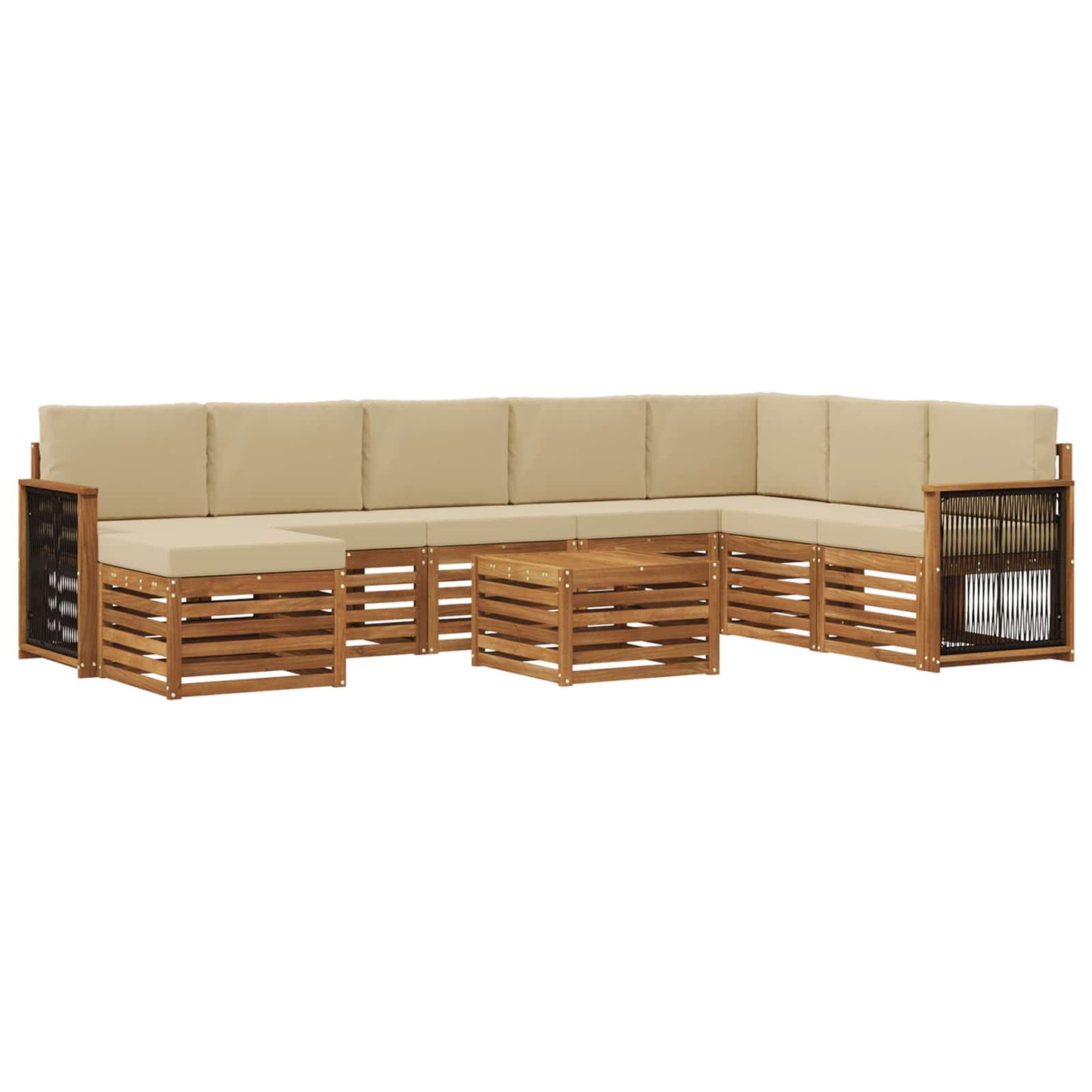 Outdoor-Sofagarnitur 7 stk. Natur