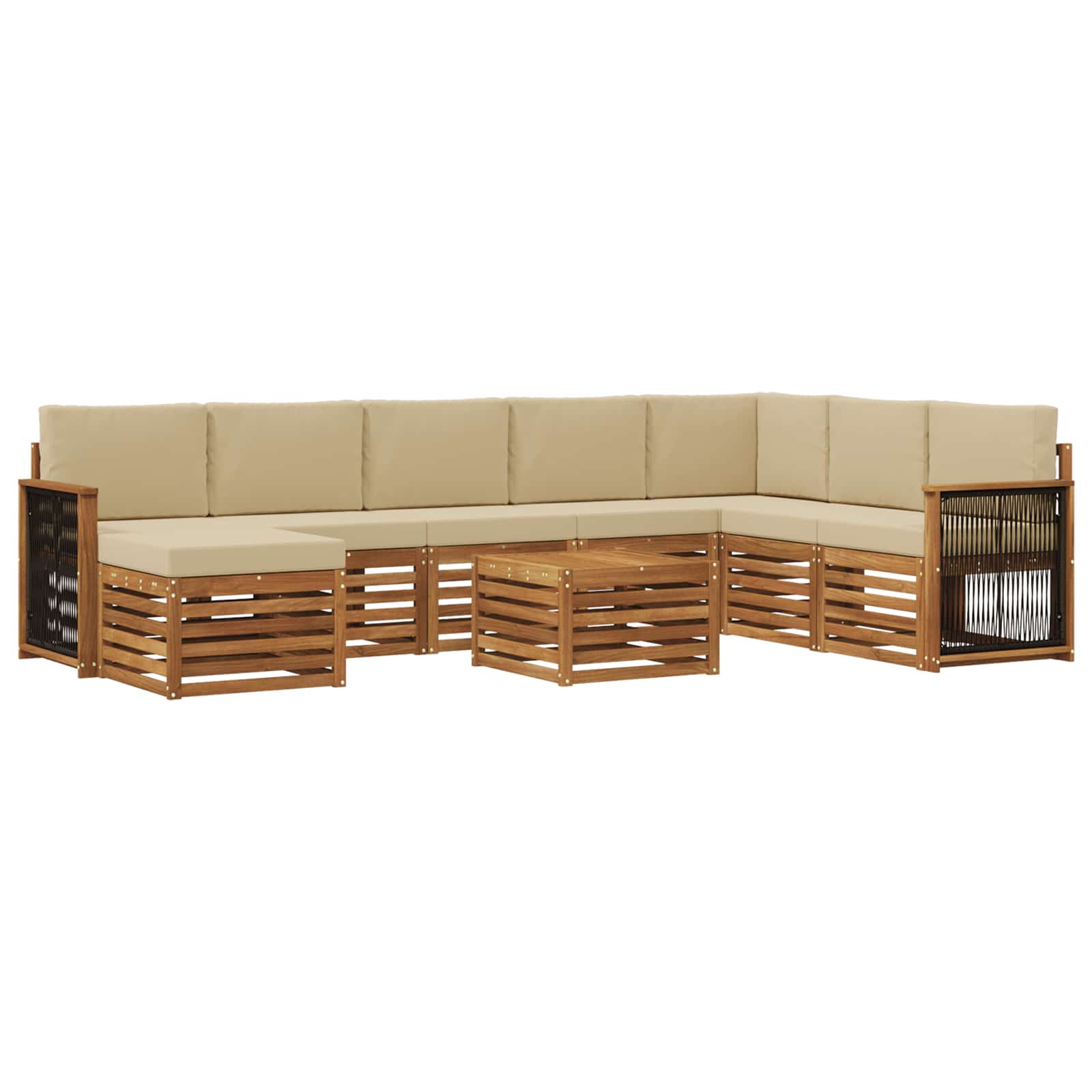 Outdoor-Sofagarnitur 7 stk. Natur