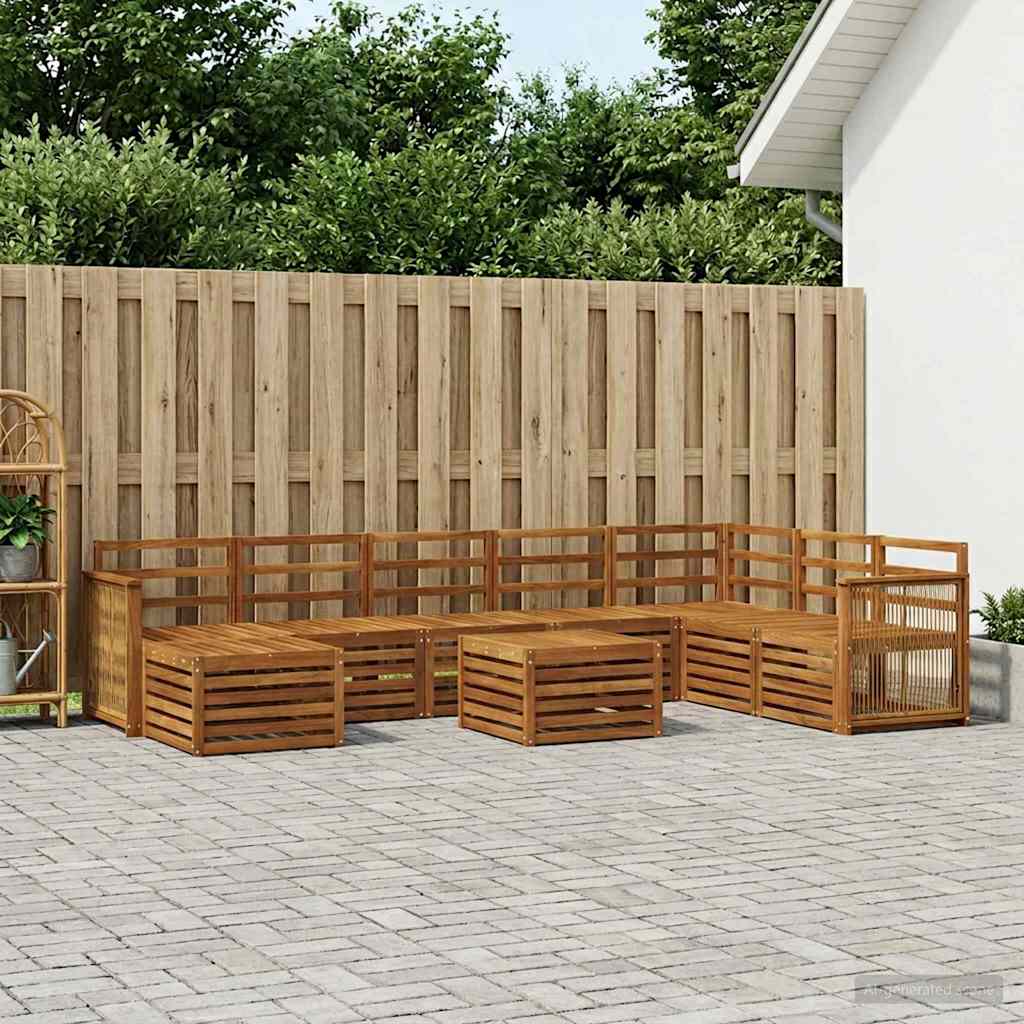 Outdoor-Sofagarnitur 7 pcs Natur Massivholz Akazie