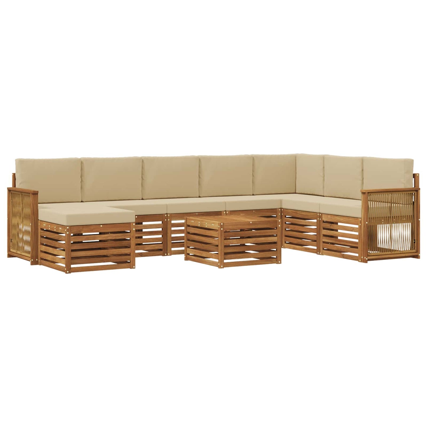 Outdoor-Sofagarnitur 7 stk. Natur