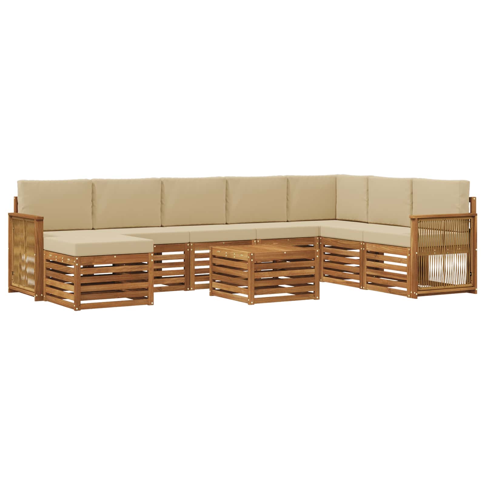 Outdoor-Sofagarnitur 7 stk. Natur