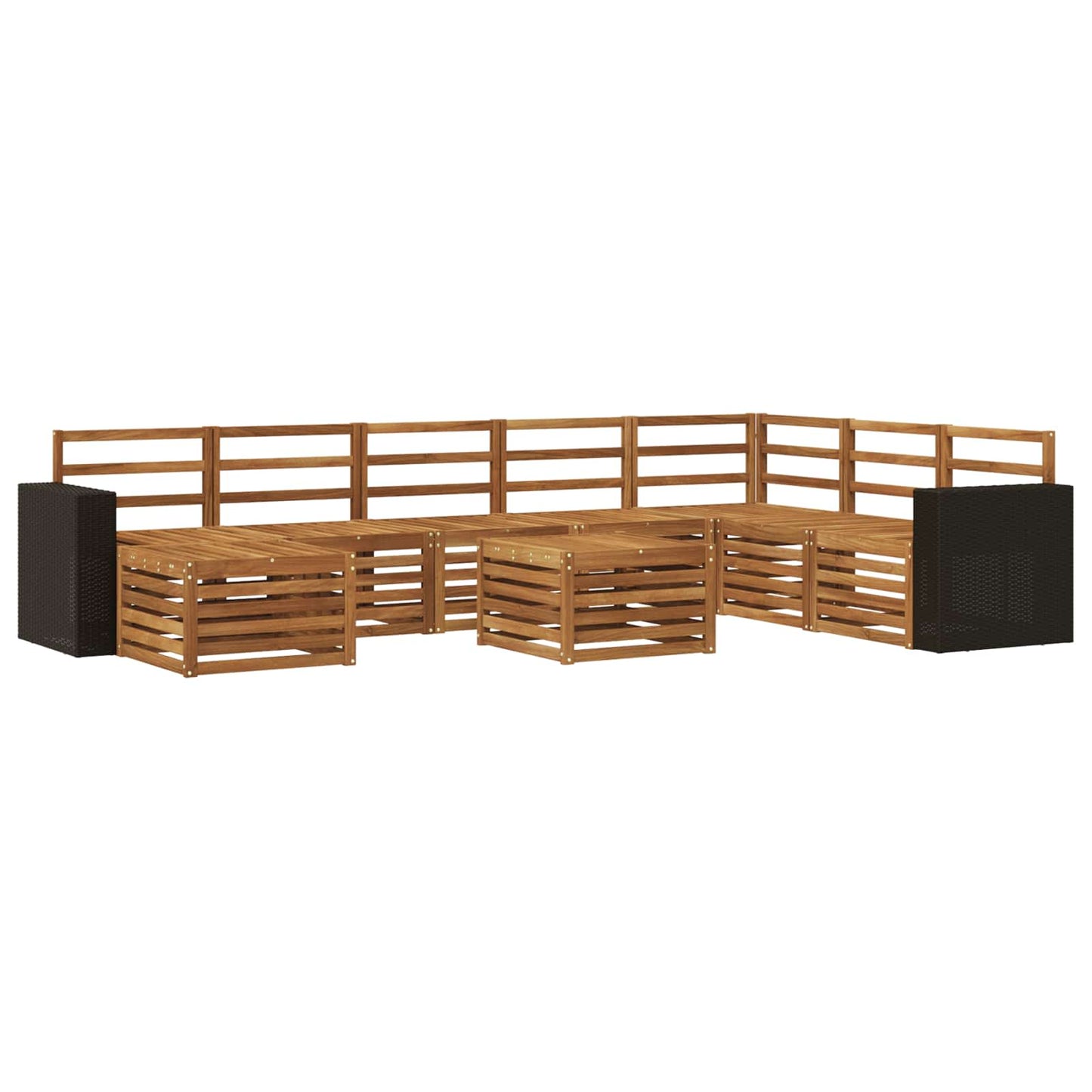 Outdoor-Sofagarnitur 9 pcs Natur Massivholz Akazie