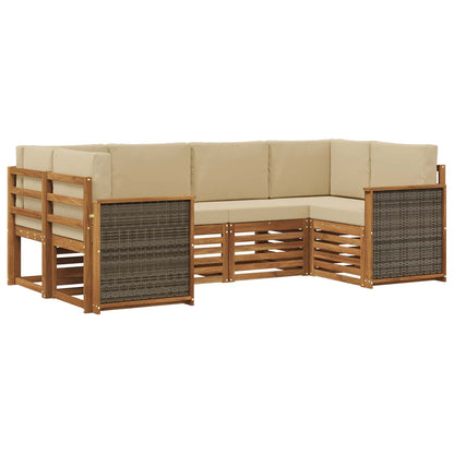 Outdoor-Sofagarnitur 6 stk. Natur