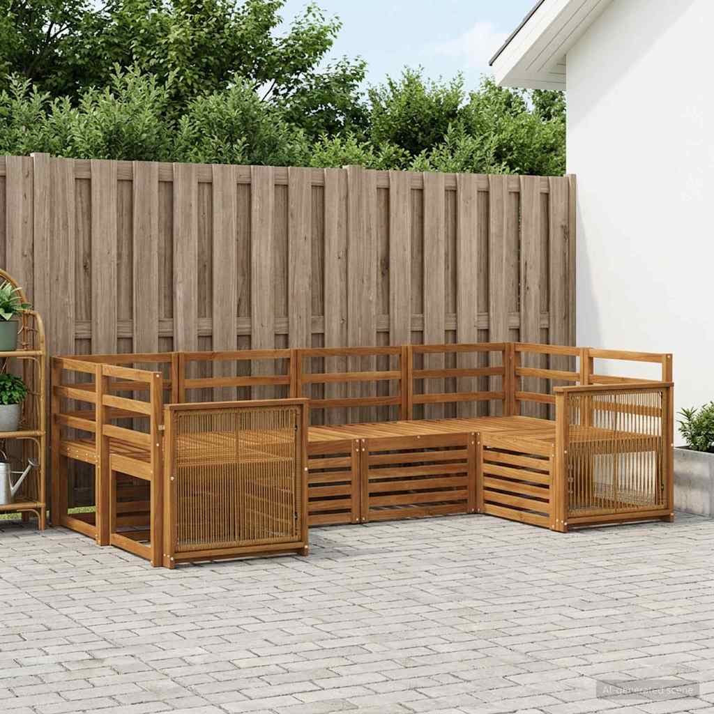 Ecksofa Set 5 pcs Natur Massivholz Akazie