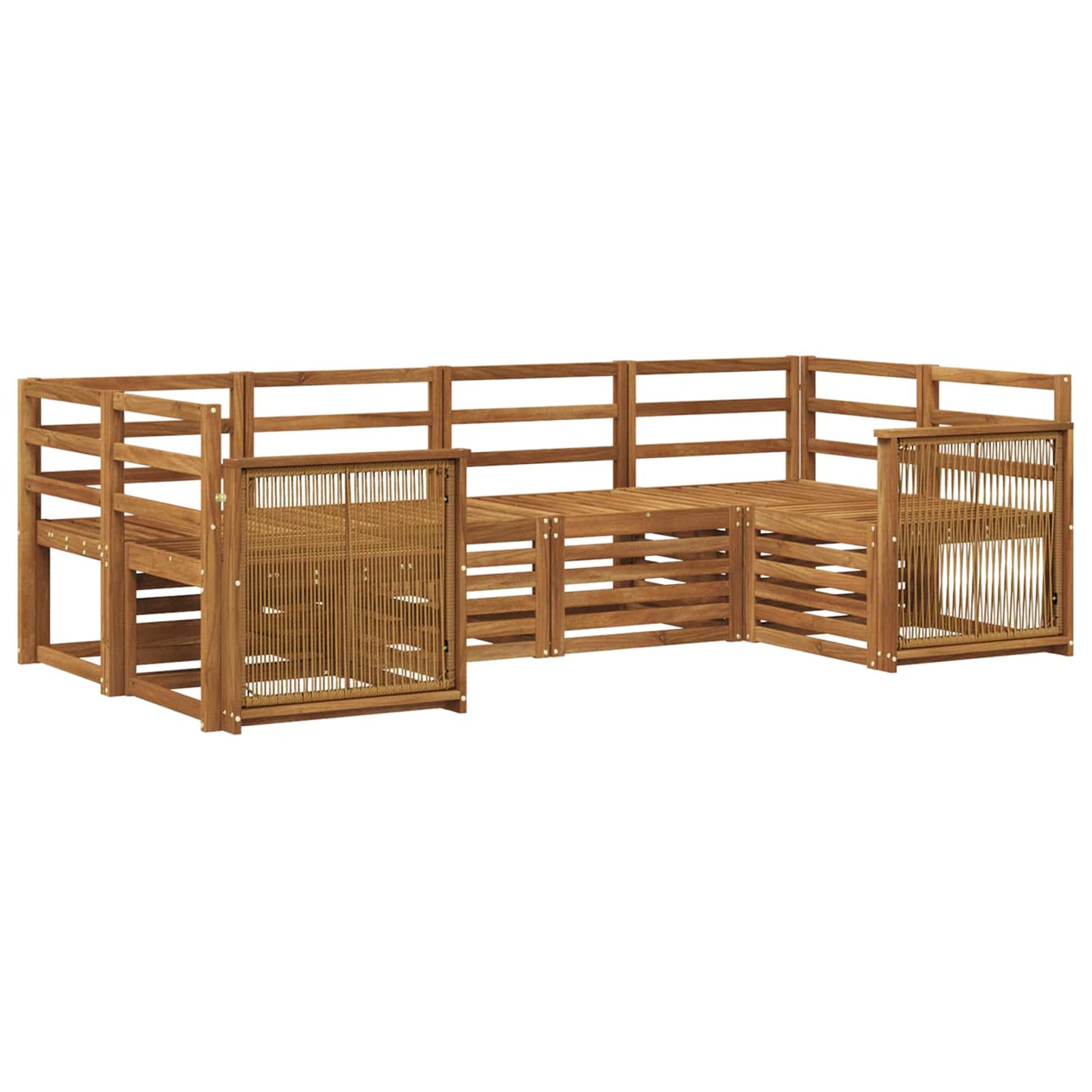 Ecksofa Set 5 pcs Natur Massivholz Akazie